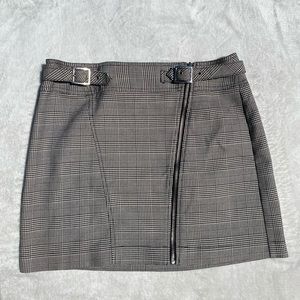 Topshop plaid zip up skirt